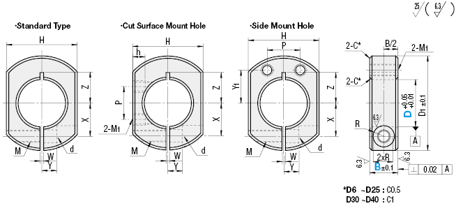 Shaft Collars/2-Flats/Cut Surface Mount Hole:Related Image