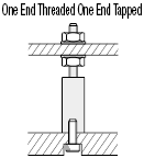 Circular Posts - One End Threaded One End Tapped/Thread Length and Dia. Configurable:Related Image