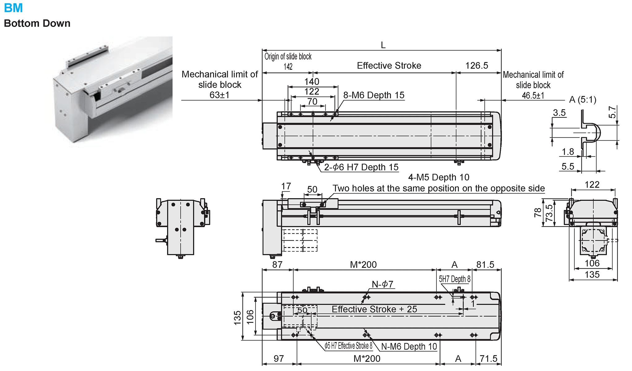 Dimensional Drawing of E-MTH14-BM