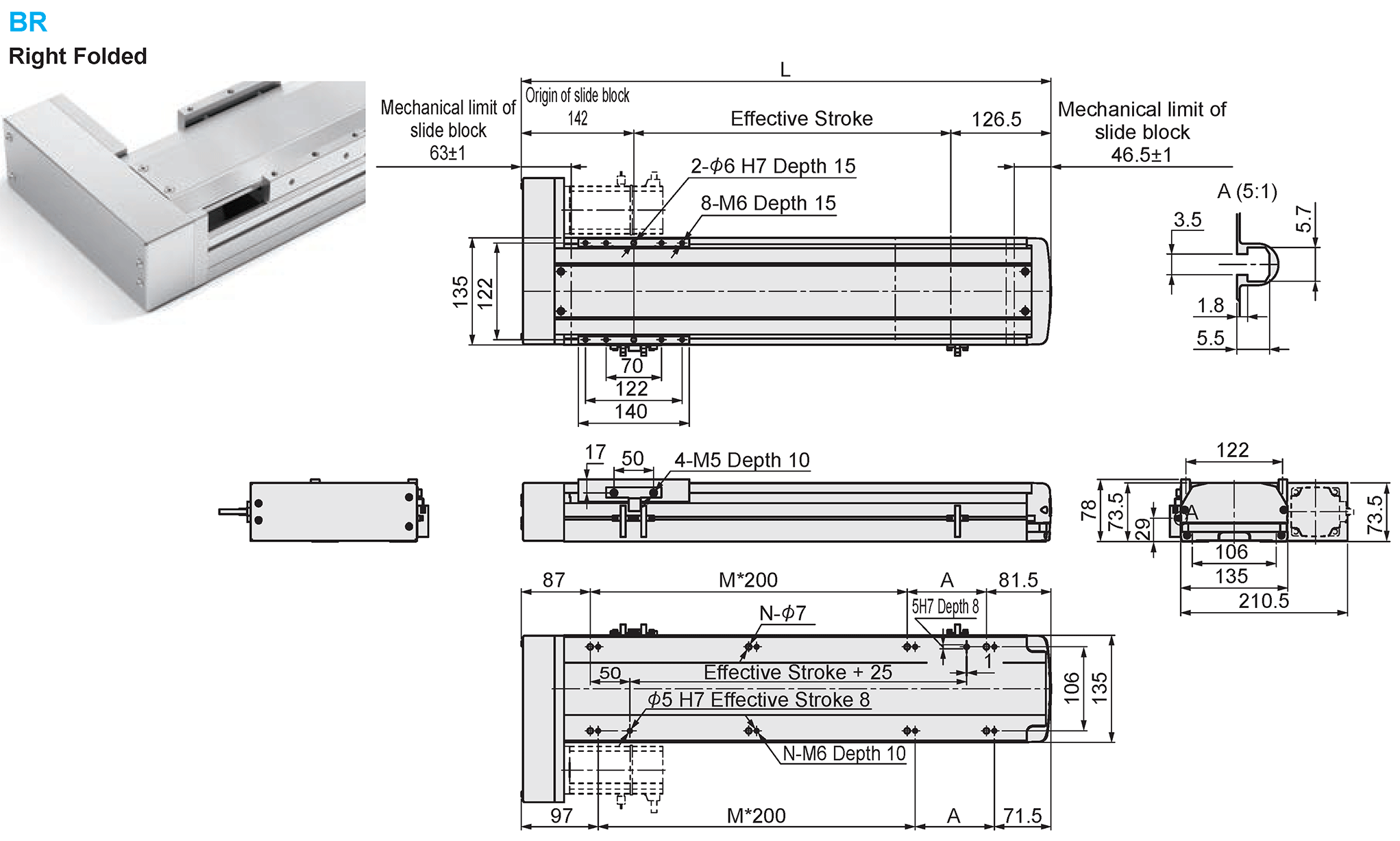 Dimensional Drawing of E-MTH14-BR