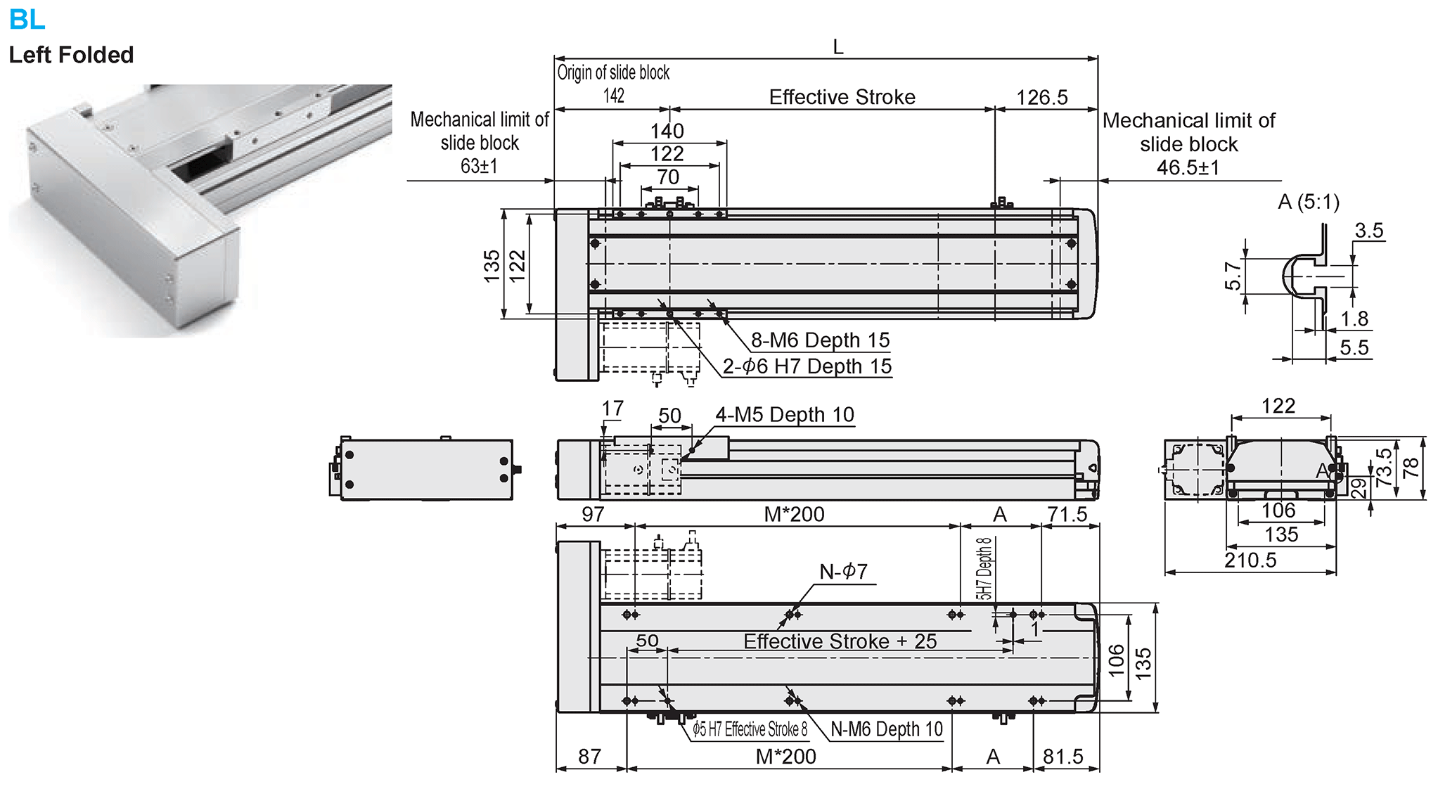 Dimensional Drawing of E-MTH14-BL