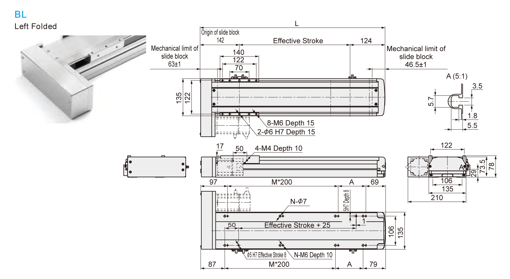 Dimensional Drawing of E-MTH14-BL
