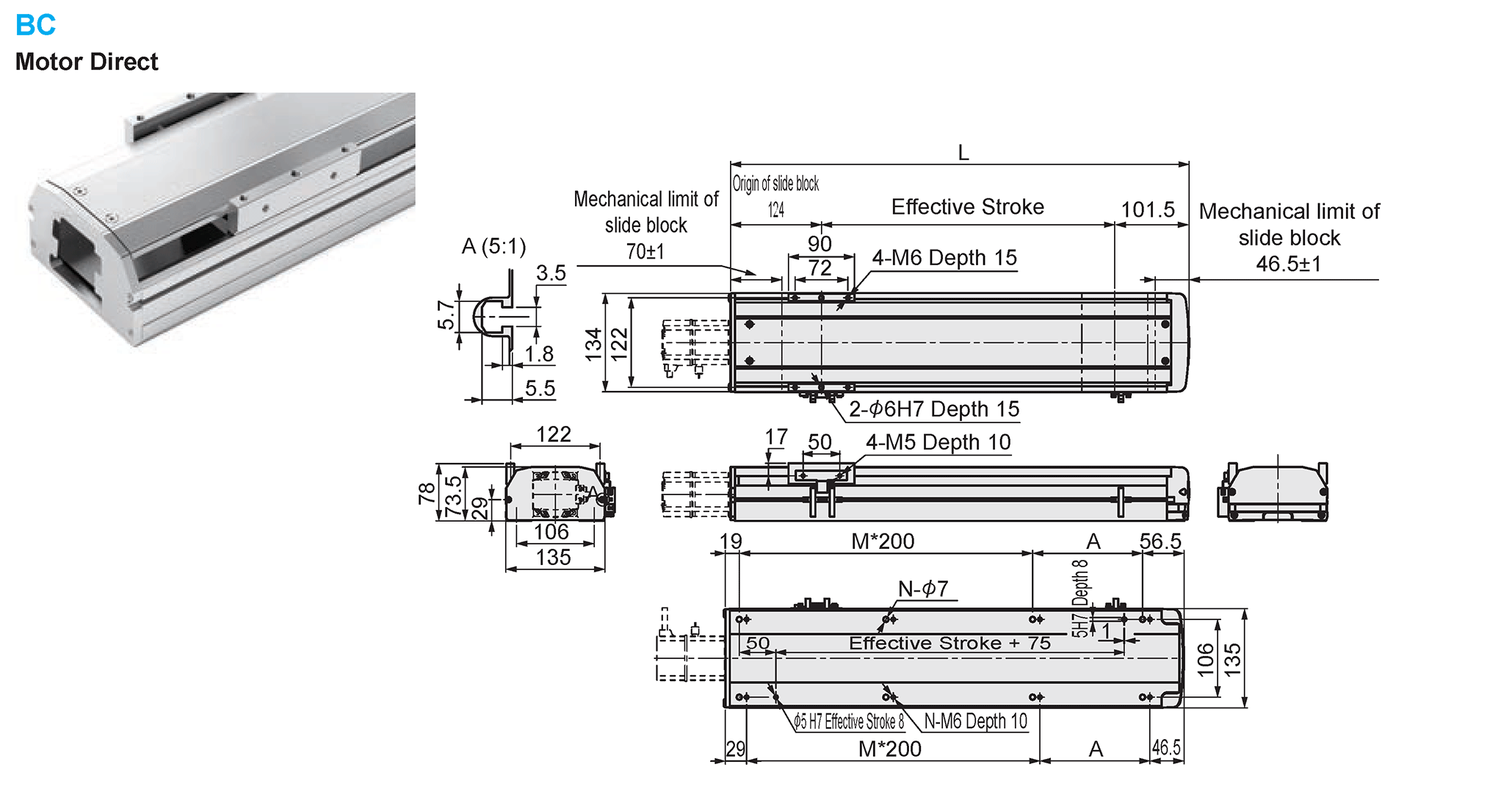 Dimensional Drawing of E-MTH13-BC