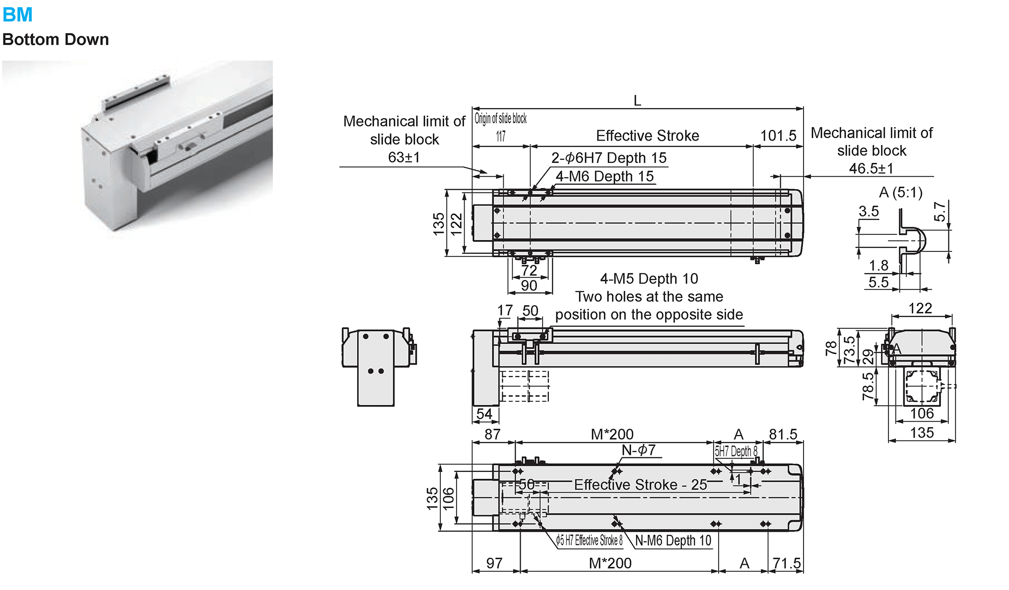 Dimensional Drawing of E-MTH13-BM