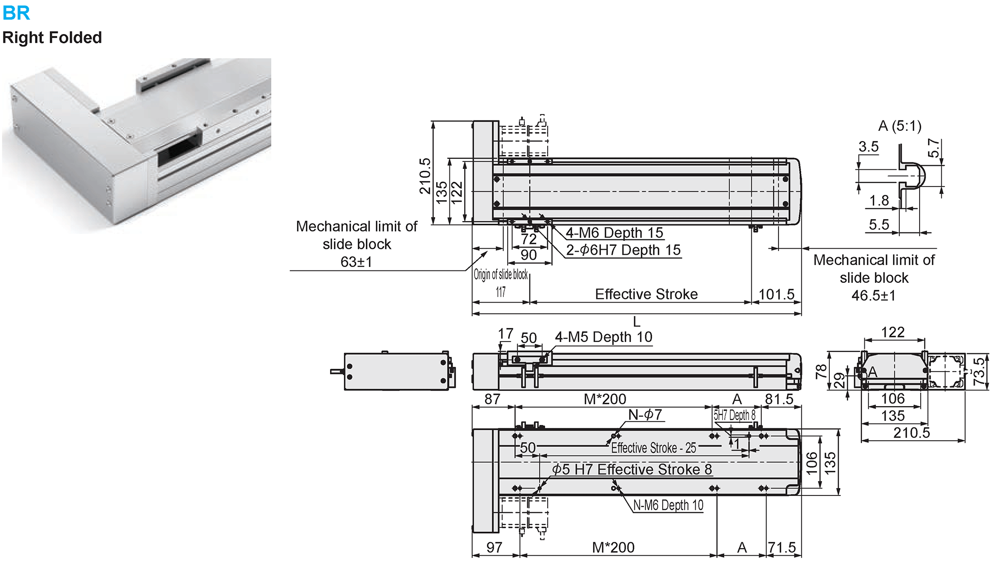 Dimensional Drawing of E-MTH13-BR