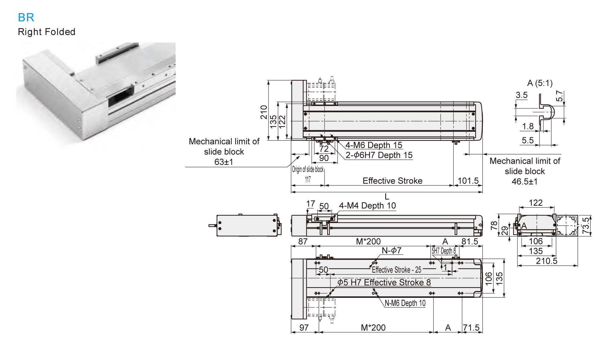 Dimensional Drawing of E-MTH13-BR