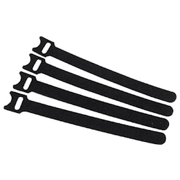 Hook-and-Loop Band, Weather-Resistant, Strap, 15 cm, Black (4 pcs. included)