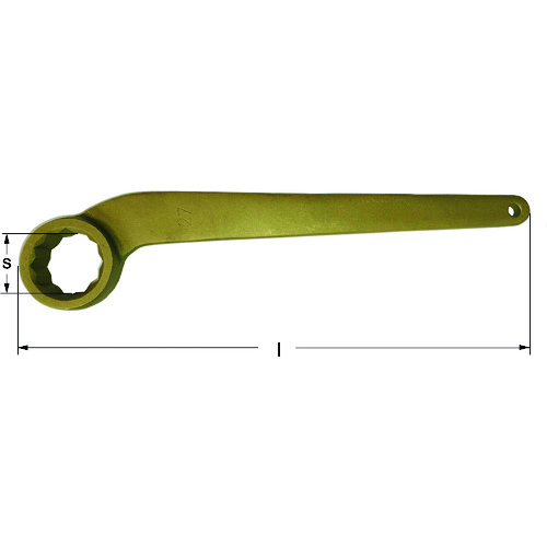 Non-Sparking Single Curved Box Wrench