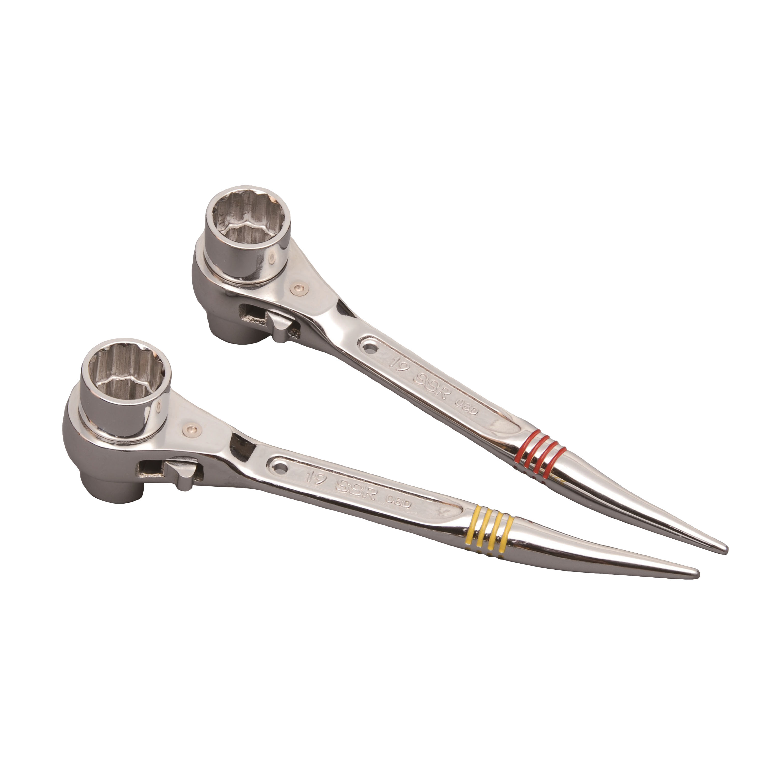 With Full-Polished Curved-Bolt-Hole Aligner, Double-Sided Ratchet Wrench, Mini Short Type SSR1721H