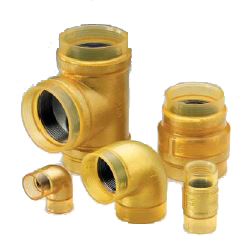 External Surface Transparent Coating for Fire Protection Piping 10 K Fittings VF Gold, Unequal Diameter Tee VFG-RT-80X25