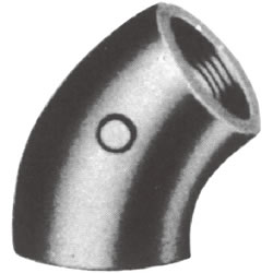 Screw-In Type Malleable Cast Iron Pipe Fitting 45° Elbow