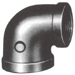 Screw-In Malleable Cast Iron Pipe Fitting, Reducing Elbow with Collar