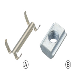 For 8 Series (Slot Width 10mm) - Post-Assembly Insertion - Nut and Metal Stopper Set