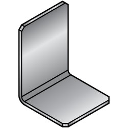 L-Shaped Sheet Metal Mounting Plate / Bracket -Custom Dimensions Type- FALZS