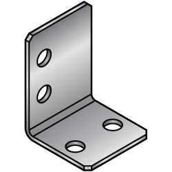 L-Shaped Sheet Metal Mounting Plate / Bracket -Custom Dimensions Type- FADAS