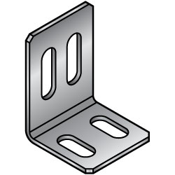L-Shaped Sheet Metal Mounting Plate / Bracket -Custom Dimensions Type- FAMDS