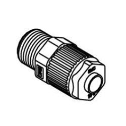 Fluoropolymer Pipe Fitting, LQ1 Series, Male Connector, Inch Size LQ1H3A-MN