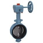 L-Long Butterfly Valve, Worm Gear Type, 10K (5K Shared) Iron Wafer-Shaped Rubber Seated