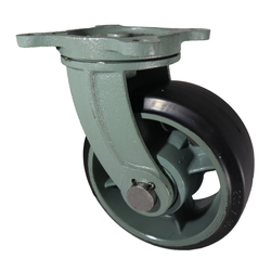 Swivel Wheel With Rubber Wheel for Heavy Loads (HB-g Type) FCD Ductile Hardware HB-G200X75