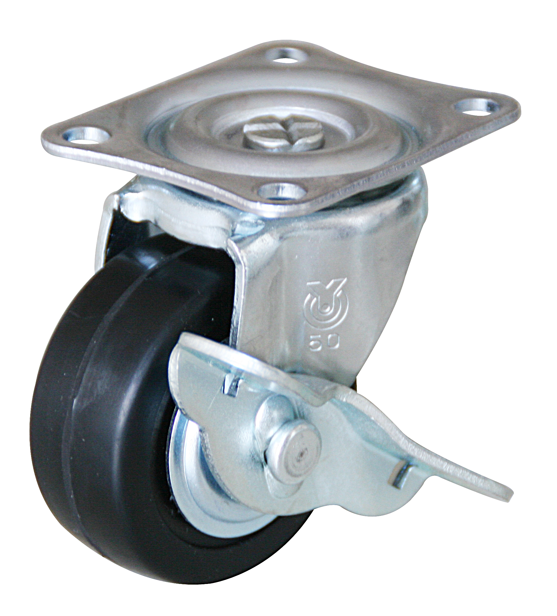G-S Model Swivel Wheel (Single Bearing) Plate Type (With Stopper) G-38RS