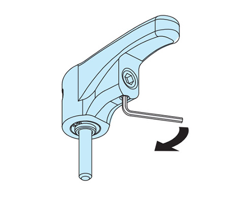 4. When the set torque is reached, tighten the locking screw.