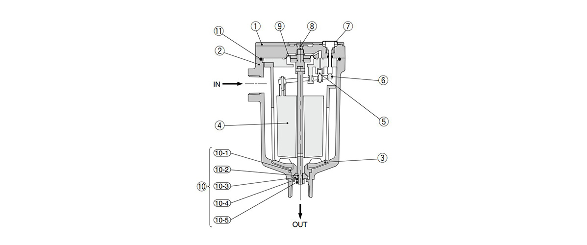 Heavy Duty Auto Drain ADH4000 Series structural drawing