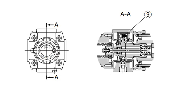 AW20K-B to AW60K-B (Filter Regulator With Backflow Function): structural drawings