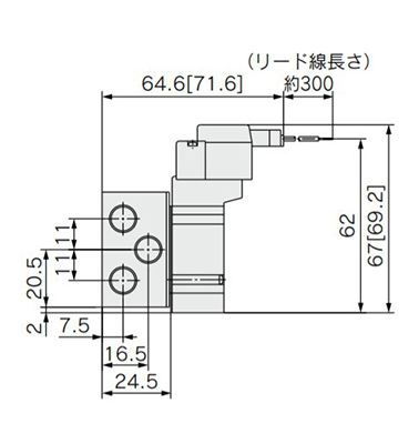 M plug connector (M): SY3140(R)-□M□□-01□ dimensional drawing
