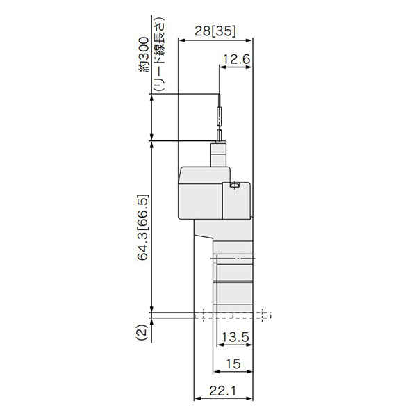 L plug connector (L): SYJ3120-□L□□-M3(-F) dimensional drawing
