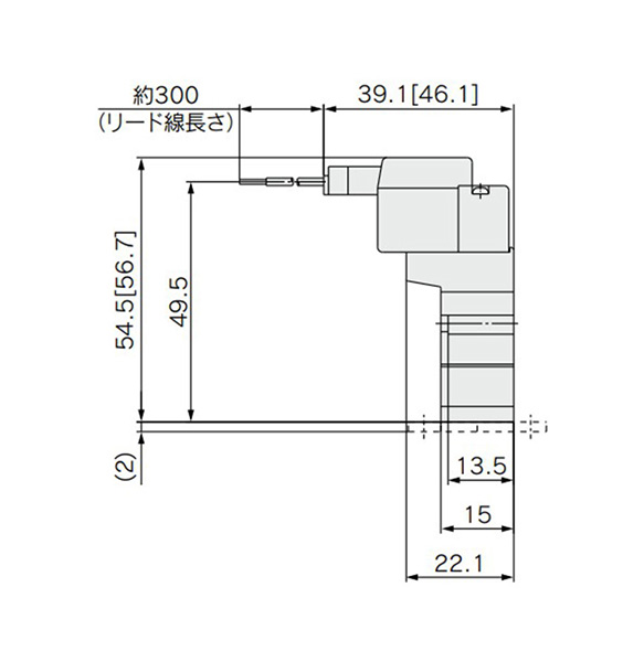 M plug connector (M): SYJ3120-□M□□-M3(-F) dimensional drawing