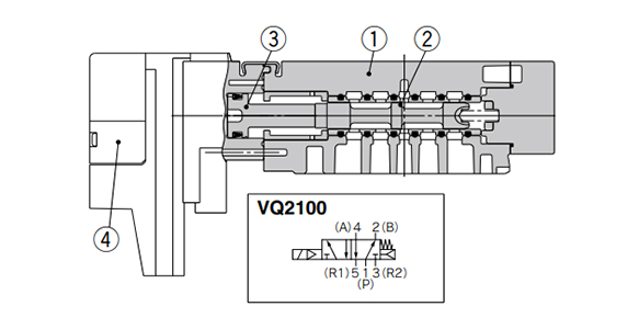 VQ2100 structure drawing / connection drawing