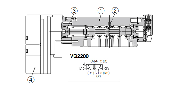 VQ2200 structure drawing / connection drawing