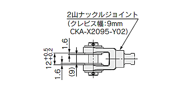 CK□A25, 32, 40 (clevis width symbol: A) dimensional drawing