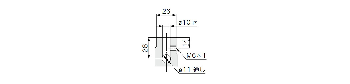 CKQG□50-□-□□-X2370 piston rod end detail