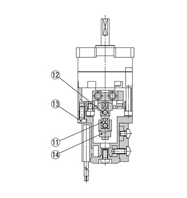 With auto switch and angle adjuster; size 10, 15 structure drawing