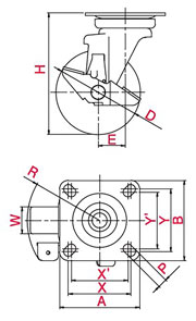 J-S model swivel wheel plate type (with stopper): related image