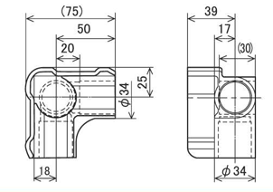 CREFORM Caster Mounting Parts, Plastic Joint JG-11B drawing