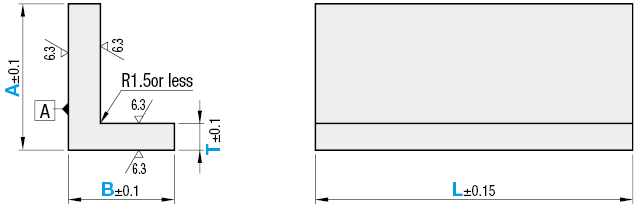 L-Shaped Angles - Milled Square Stock, Outside Corner Perpendicular, Fixed Dimension:Related Image