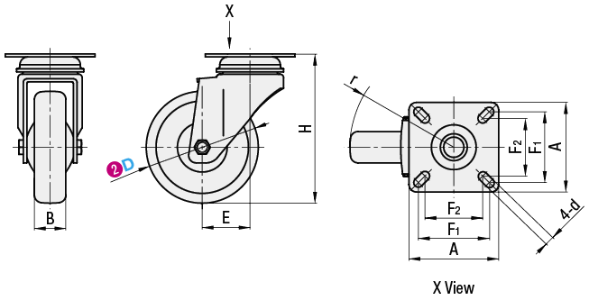 Casters  Light Load  Wheel Material: Synthetic Rubber:Related Image