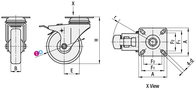 Casters  Light Load  Wheel Material: Synthetic Rubber:Related Image