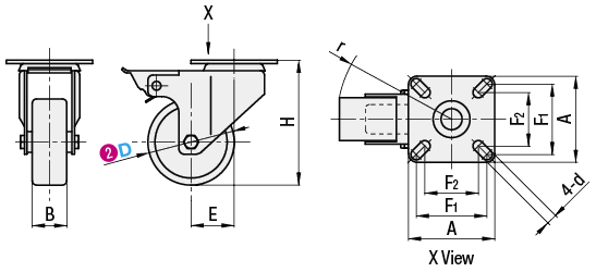 Casters  Light Load  Wheel Material: TPE:Related Image