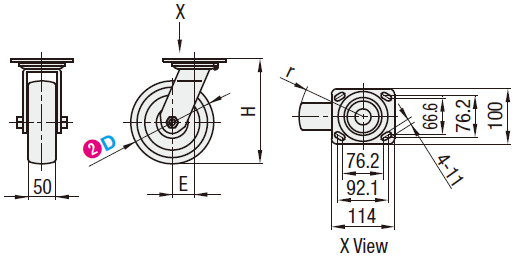 Casters - Heavy Load - Wheel Material: Urethane - Swivel Type:Related Image