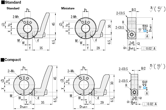 Shaft Collars/With Clamp Lever/Side Mounting Holes:Related Image