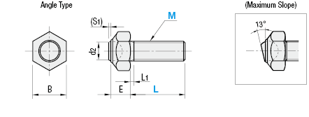 Hex Head Clamping Screws - Head Clamp Type - Angle:Related Image