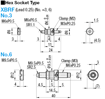 [Precision] Feed Screw, Hex Socket (Pitch 0.25):Related Image