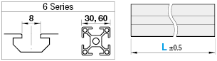 Aluminum Extrusion 6 Series/slot width 8/30x60mm:Related Image
