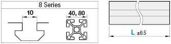Aluminum Extrusion 8 Series/slot width 10/80x80x40mm:Related Image