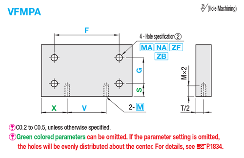 6 Surface Milled Mounting Plates/Brackets/Side Hole Type:Related Image