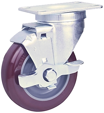Economic type Light load caster Urethane wheel Universal type with side brake