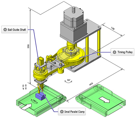 Use Misumi timing pulley to design the workpiece reversal transfer mechanism example